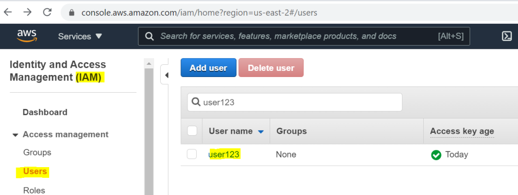 Verifying the Newly created IAM user in AWS 